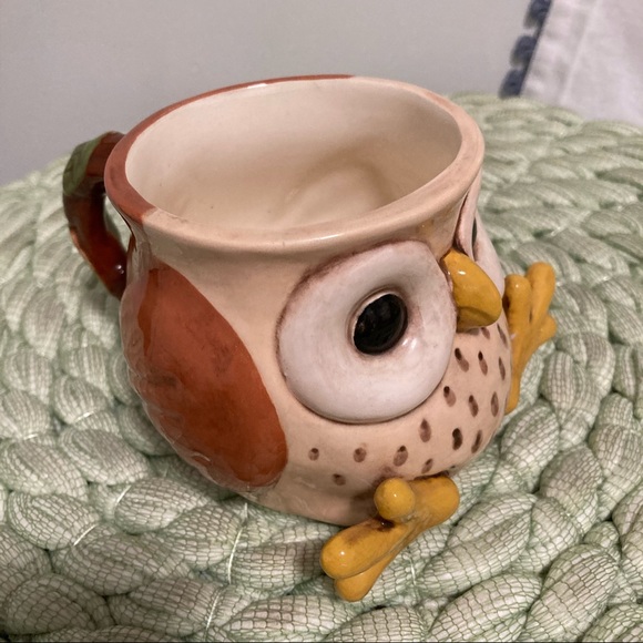 Vintage 70’s handcrafted ceramic owl mug